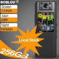 ราคา Local Stock Boblov A22 กล้องตำรวจแอ็กชันกีฬาขนาดเล็กที่สวมใส่ Body Mini Worn Police Camera HD 1080P 128GB 2200MAH Night Version DVR Video Recorder DVR Video Recorder Motorcycle Bike Dash Cam For Vlog 