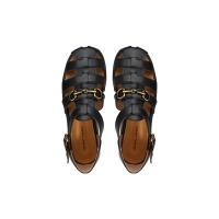 ราคา ลดล้างสต๊อกขนาดไม่ครบ88 รองเท้าแตะรัดส้นปิดหัวหัวเข็มขัดแบบกีบม้ารองเท้าโรมันหนังแท้ฉลุลายตัวล็อคสายรัดเส้นเดียวแนววินเทจแบบถักส้นแบนสำหรับฤดูร้อน (14233332734)