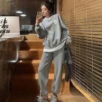 ราคา 2023กางเกงสเวตเตอร์สองชิ้นกางเกงวอร์มสไตล์เกาหลีทรงหลวมใหม่แฟชั่นลำลองสำหรับผู้หญิงชุดกีฬา (20594266834)