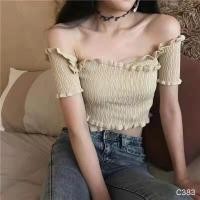 ราคา Dream clothes พร้อมส่งจากกทม เสื้อครอป เสื้อเอวลอย เปิดไหล่เสื้อถักแบบสั้นเซ็กซี่ (17707615268)