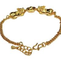 ราคา สร้อยข้อมือ ปี่เซี๊ยะ คู่ตำลึงทอง มหาเศรษฐี งานดีไม่บอกไม่ดำ ปรับได้ใส่ได้ทุกขนาด (989210126)