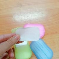 ราคา พร้อมส่ง สบู่แผ่นพกพา กล่องคละสี สบู่ล้างมือ สบู่แห้ง 1 กล่อง มี 20 แผ่น สินค้าในไทย (20761499295)