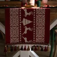 ราคา Christmas Table Runner with Tassels Yarn dyed Jacquard Xmas Snowman Table Cloth Table Runner for Dining Home Table Decoration (20330544510)