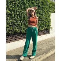 ราคา chuuchop พร้อมส่ง C8004 BESTIE long sweatpants กางเกงวอร์มขายาวสีพื้นผ้าคอตตอน มี4สี (17248271004)