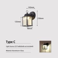 ราคา โคมไฟติดผนังกลางแจ้งสไตล์วินเทจ2ชิ้นไฟผนังแก้วไฟและเชิงเทียนกันน้ำได้การตกแต่งบ้านโคมไฟติดผนังระเบียงประตู E27 (16650950572)