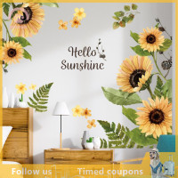 ราคา SHZTGM สติ๊กเกอร์ติดผนังลายดอกทานตะวัน Snoopy สติกเกอร์ตกแต่งกระจกสำหรับห้องนั่งเล่นห้องนอนของตกแต่งลายดอกไม้ (20881002493)