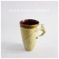 ราคา Baansuanceramic แก้วกาแฟ เซรามิค แก้วมัค แก้วทรงสูง หูช้าง เข้าไมโครเวฟได้ ขนาด8 5x15cm (7816830948)