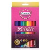 ราคา รุ่นใหม่ สีสด ถูกสุด MASTER ART ดินสอสี สีไม้ มาสเตอร์อาร์ต แบบ 1 หัว และ 2 หัว ฟรี กบเหลาดินสอ 122436สี (16877433070)