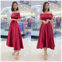 ราคา พร้อมส่ง LUXURY707 ชุดออกงานทรงเปิดบ่า หน้าสั้นหลังยาว พรางแขน FN0090 5 (13527209128)