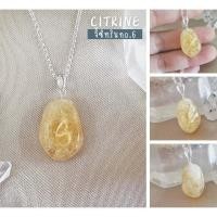 ราคา สร้อยคอเงินจี้หินซิทรินขัดเงา Natural Citrine Crystal Pendant with Silver Necklace (18444660722)