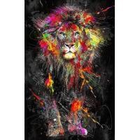 ราคา GATYZTORY กรอบสิงโตภาพวาดสีน้ำมันบนผ้าใบที่มีสีสันที่ทันสมัยสัตว์รูปภาพสีสำหรับบ้านผนังศิลปะตกแต่งใหม่0811 (19988828352)