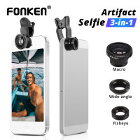 ราคา FONKEN เลนส์โทรศัพท์ฟิชอาย3in1องศาเลนส์มาโครรูปปลาซูมมุมกว้างพร้อมเลนส์คลิปติดบนโทรศัพท์สำหรับสมาร์ทโฟน (12570933492)