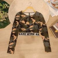 ราคา เสื้อครอปแขนยาวลายทหาร แบรนด์ H M มือสอง ไซส์ xs พร้อมส่ง (20929181901)