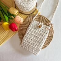 ราคา pmncrochet กระเป๋าถักสะพายข้าง เรียบเก๋มินิมอล ลายผ่าหวาย พร้อมส่งไม่ต้องรอถัก (19897493635)
