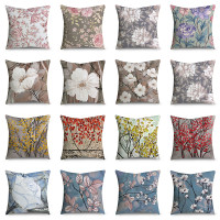 ราคา Vintage oil painting Floral Design Cushion Cover Pillow Case Sofa Pillow Cover 45 cm x 45 cm (7430321351)