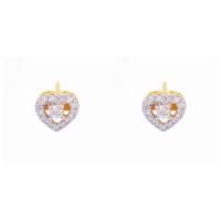 ราคา Happy Jewelry ต่างหูล้อมหัวใจ ทองแท้ 9k 37 5 เพชรเกสร ER290 (20679405373)