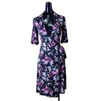 ราคา DVF DIANE von FURSTENBERG เดรสคอวีแบบผูกลายดอก (20839077248)