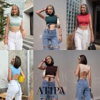 ราคา Atipashop Mila crop เสื้อครอป แขนกุด คอเต่า เว้าด้านหลัง (11558582508)
