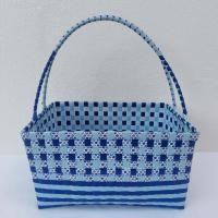 ราคา กระเช้าสานเส้นพลาสติก ตะกร้าสานเส้นพลาสติก ตระกร้าสานเส้นพลาสติก ที่จับโครงลวด หลายขนาด วัดจากขอบปากตะกร้า (19759469163)