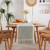ราคา Nordic Simple Table Runner Handmade Tassel Cotton Linen Tablecloth Romantic Bed Runners Dining Table Party Decoration (19434621703)