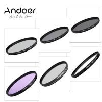 ราคา Andoer 72mm UV CPL FLD ND ND2 ND4 ND8 ชุดฟิลเตอร์ถ่ายภาพชุดอัลตราไวโอเลต Circular Polarizing Fluorescent Neutral Density Filter สำหรับ Ni Kon CA Non SO NY pentax DSLRs (524594298)