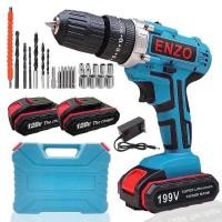 ราคา ENZO สว่านแบต 3 ระบบ สว่านแบตกระแทก 199V มีระบบกระแทกปูน ตัวเดียวจบ ครบทุกงาน เจาะไม้ เจาะเหล็ก เจาะปูน (19632500518)