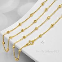 ราคา สร้อยคอเงินแท้ 92 5 Italy ชุบทอง 24k ลายเม็ดบอลตัดลาย (19760019977)