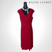 ราคา Ralph Lauren Red Polyester Sleeve Dress เดรสแขนกุดสีแดง (20560395881)