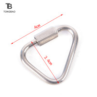 ราคา TONGBAO01 สามเหลี่ยม carabiner พวงกุญแจสแตนเลส Snap คลิปตะขอหัวเข็มขัดล็อคสกรู (19728249376)