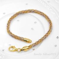 ราคา สร้อยข้อมือเงินแท้ 92 5 Italy ชุบ 3 กษัตริย์ ลายกระดูกงูกลมถักเปีย 8 สาย (19760160037)