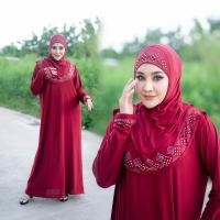 ราคา ชุดเดรสมุสลิมพร้อมผ้าคลุมฮิญาบ ชุดผู้หญิงอิสลาม ดีเทลปักเพชรรีดสุดอลัง สไตล์ตุรกีทรงสวยหรู IM36 (20588954266)