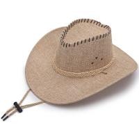 ราคา 05 X3 หมวกคาวบอยปีกกว้าง Premium Cowboy Hats ทรงวินเทจ มีเชือกคล้องคอ (16431795154)