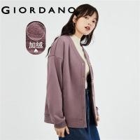 ราคา GIORDANO Women Jackets Fleece Lined V Neck Chunky Warm Jackets Solid Color Button Closure Fashion Casual Loose Jackets 05373851 (20427415232)