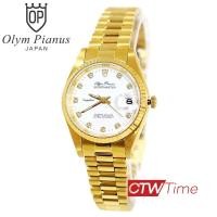 ราคา O P Olym Pianus นาฬิกาข้อมือผู้หญิง สายสแตนเลส รุ่น 6832L29 404E สีทอง หน้าขาว (1946160642)