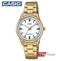 ราคา Casio Standard นาฬิกาข้อมือผู้หญิง สายสแตนเลส รุ่น LTP V005G 7AUDF เรือนทอง หน้าขาว (2258320570)