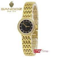 ราคา Sandoz นาฬิกาข้อมือผู้หญิง สายสแตนเลส รุ่น SD99241GG04 สีทอง หน้าปัดดำ (708120598)