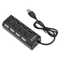 ราคา 4 Port USB 2 0 Hub with Individual Power Switches and LEDs Black (166440353)