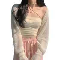 ราคา มาใหม่ เสื้อคลุมไหมพรมครึ่งตัว ผ้านิ่มสบาย เสื้อคลุมไหมพรมครึ่งตัว ผ้านิ่มใส่สบาย สีพื้น (17658249092)