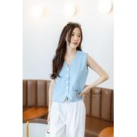 ราคา ZO081 TARA Shirt Minimal เสื้อกั๊ก แขนกุด เสื้อเบลเซอร์ กระดุมหน้า ลายเส้นตรง อำพลางหุ่นได้ดี แต่งขอบกระเป๋าสองข้าง สไตล์มินิมอล เนื้อผ้าสูท ผ้าดี งานดี ทรงน่ารักมาก (20861089737)