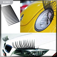ราคา KHEI 1คู่ Chic Black Car Lashes ไฟหน้าขนตาอุปกรณ์เสริมสติกเกอร์สำหรับรถยนต์ (20432055758)
