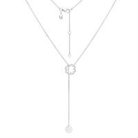 ราคา Merii สร้อยคอเงินแท้ 925 ประดับจี้เพชร CZ ดีไซน์ใบโคฟเวอร์ 4 แฉก ยาว 16 นิ้ว สร้อยคอCZ Lucky Clover 221N0343 01 (12296797516)