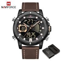 ราคา NAVIFORCE Men Casual Watches Sale Original Waterproof 3ATM Fashion Sports Genuine Strap Watch Multifunctional Chronograph Dual Calendar with Luminous Hand Digital Display Wristwatch (21015675137)