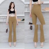 ราคา กางเกงผู้หญิงขาม้าGDสีน้ำตาลอ่อนผ้ายืด (20003714419)