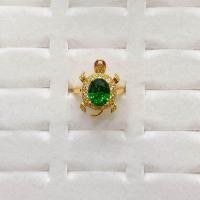 ราคา แหวนเต่าพลอยเพชรล้อม แหวนปรับไซร์ (20118716015)