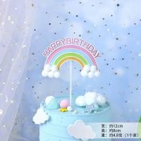 ราคา C43 ป้ายปักเค้กวันเกิด ธีมสายรุ้ง ฟรุ้งฟริ้ง ป้ายปักเค้กวันเกิด (20443823503)