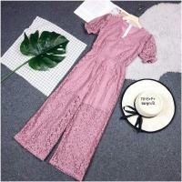 ราคา 7915 จั๊มสูทขายาว ผ้าลูกไม้ มีหลายสีเลื่อนดูในโพส แขนตุ๊กตา เสื้อผ้าแฟชั่น งานบุญ งานบวช (16980291909)