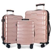 ราคา กระเป๋าเดินทาง กระเป๋าเดินทางล้อลาก ABS PC วัสดุพรีเมี่ยม น้ำหนักเบา ดีไซน์หรูหราทันสมัย ขนาด20 24 28นิ้ว AMA ROSE GOLD BLACK (21194432003)
