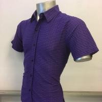 ราคา เสื้อเชิ้ตแขนสั้นสีม่วงสด (5733078108)