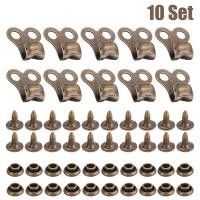 ราคา ตะขอรองเท้าบูต Gunmetal 10ชุดอุปกรณ์ลูกไม้พร้อมหมุดย้ำค่ายพักแรมปีนเขาเพื่อซ่อมแซม (16918415863)