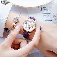 ราคา ZUNPAI นาฬิกาข้อมือสำหรับผู้หญิงของแท้แนวโน้มแฟชั่นสายหนังกันน้ำของแท้สำหรับเด็กผู้หญิงนาฬิกาควอทซ์สตรีสุภาพสตรี (19977295561)